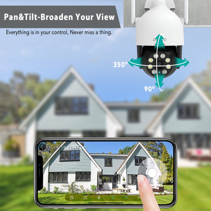 DEKCO 2K Outdoor WiFi Surveillance Camera, 350°/90° Rotatable WiFi Camera for Outdoor, 3MP WiFi Camera with Auto Tracking, 30m Color Night Vision, 2-Way Audio, IP66...