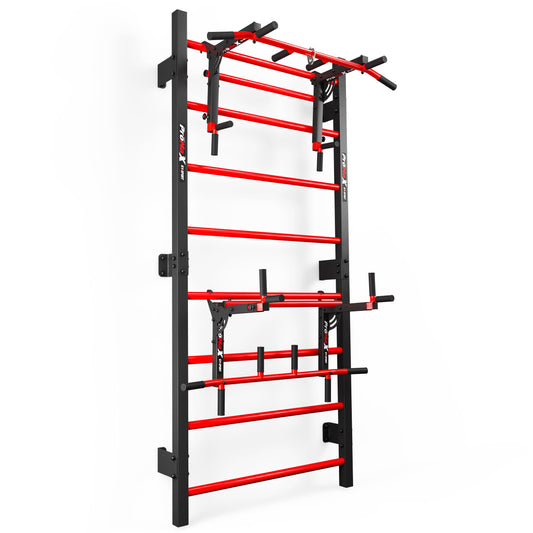 K-Sport: Training set - wall bars with dip station & pull-up bar | Power station with pull-up bar, dip bar for challenging workouts, incl. E-Book