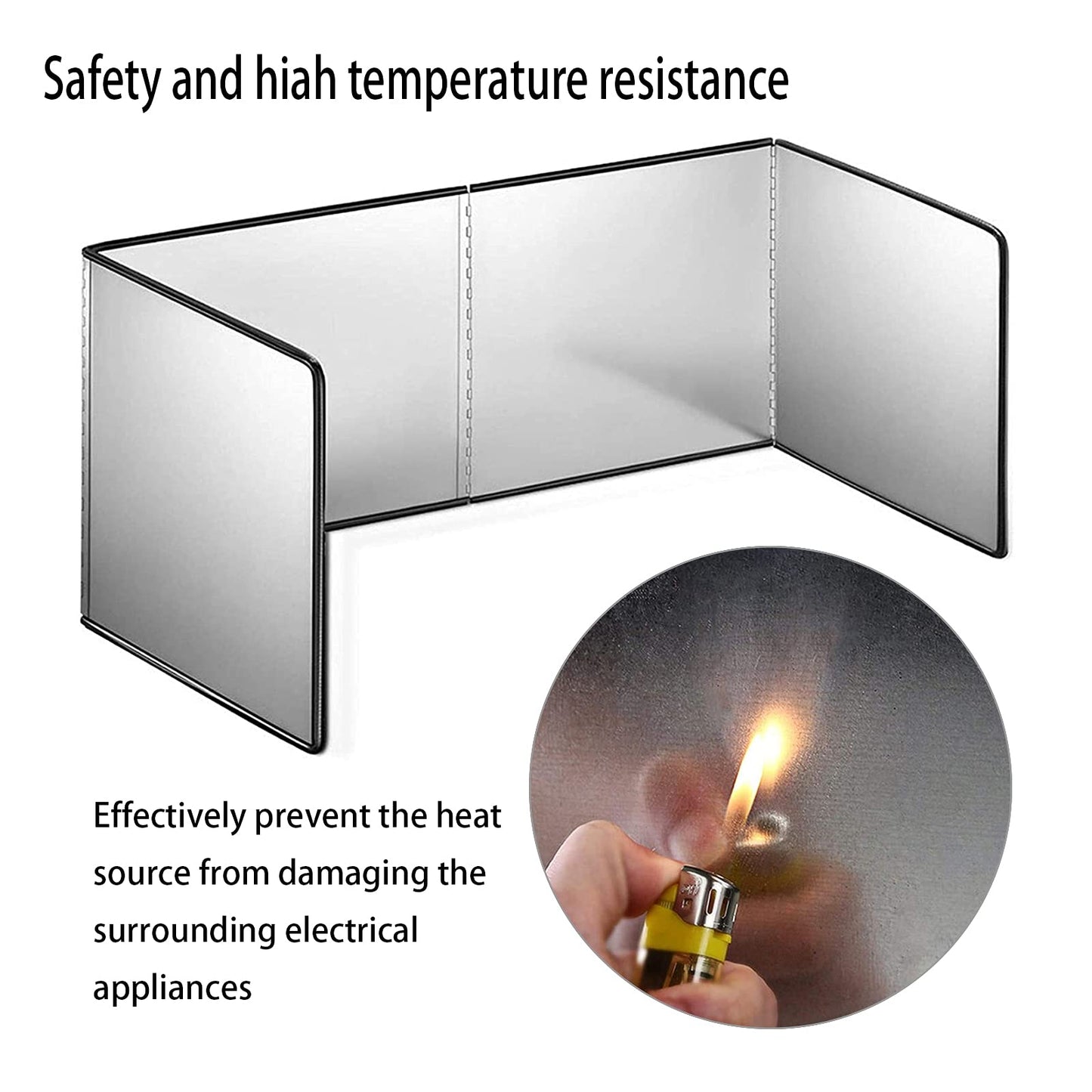 WMLBK Stainless Steel Splash Guard, Foldable Kitchen Splash Plate Oil Fume Baffle Stove Splash Guard (30x80x40cm)