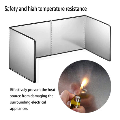 WMLBK Stainless Steel Splash Guard, Foldable Kitchen Splash Plate Oil Fume Baffle Stove Splash Guard (30x80x40cm)