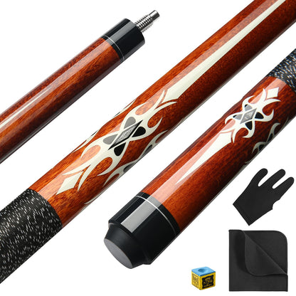 ASMPCUE Pool Cue, 58 Inch Billiard Cue Canadian Maple Wood Pool Cue 13mm Tips for Professional Billiard Players, 1/2 Maple Cue Sticks for Billiard Table Sport (Brown)