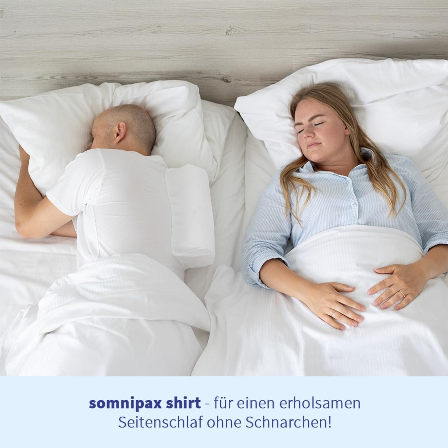 Somnipax Standard anti-snoring shirt with rigid foam roll, 100% organic cotton, aids in CPAP therapy, for sleep apnea + snoring, for women [S]