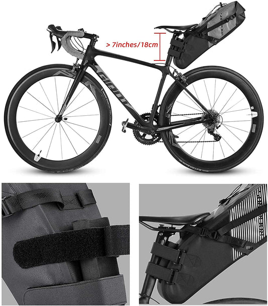 ROCKBROS Bike Saddle Bag 100% Waterproof IPX7 10L Bicycle Bag Rear Seat Bag