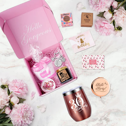 Tecanne 30th birthday gifts for women, personalized gift basket for your wife, best friends, sisters, daughter, happy 30th birthday gift ideas for her.