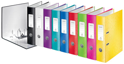 Leitz Quality Folder 180°, 5.8 cm spine width, laminated greyboard, Blue, WOW Series, design may vary, 10054036.