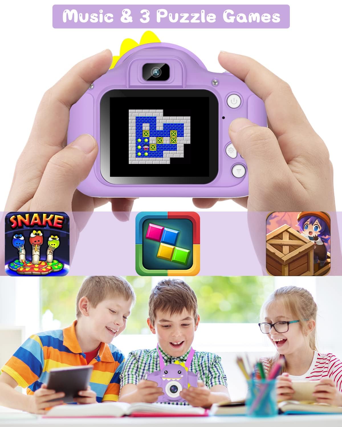 Kids camera, Gofunly children's camera 1080P 2.0-inch screen camera for kids with 32GB card Selfie digital camera photo camera for 3-12 year old boys and girls Christmas toy