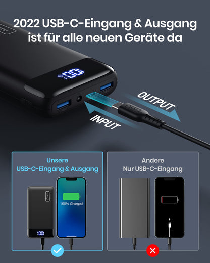 INIU Power Bank, 22.5W mini but powerful 20000mAh power bank (USB C input & output), PD 3.0 QC 4.0 external portable chargers with LED display, compatible with iPhone 16 15 14 13 12 Pro Max Samsung iPad Huawei