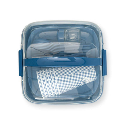 BEFA Picnic Set for 6 people | BPA-free | Camping cutlery set with fork, knife, spoon, plates, cups | Picnic basket | Picnic bag