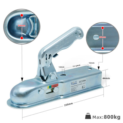 CCLIFE Trailer Hitch 800kg Tow Ball Coupling Square 60mm Car Universal Trailer Coupling Coupling Trailer Coupling Adapter