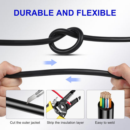 AOHEWEI 13-pin trailer cable 5m towing rope black 13-pin trailer cable for caravan truck industry