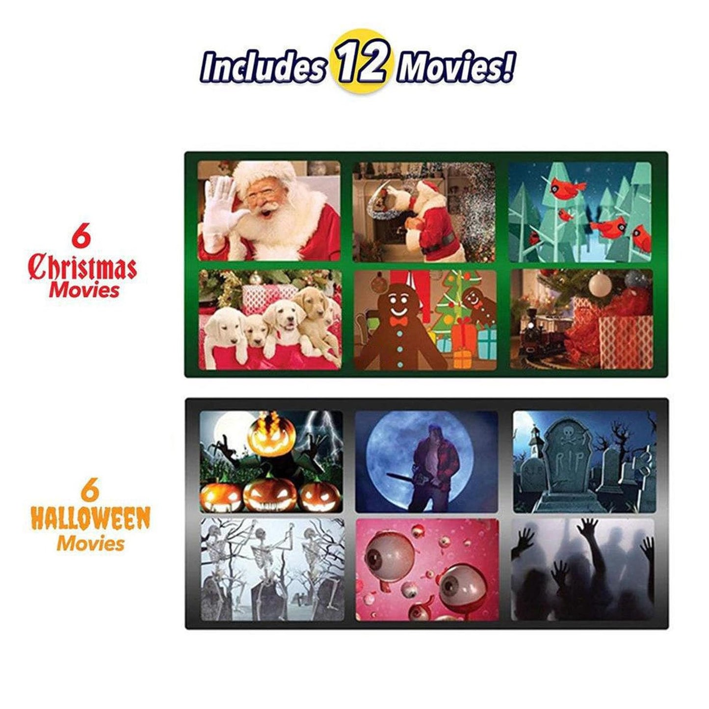 Holographic holiday projection, holiday decorations with stand, snowflake projector adjustable curtains, holiday patterns, holiday outdoor window projection lights.