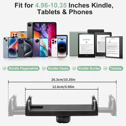 MAHYKO flexible tablet holder for Kindle reading in bed with RF remote page turner, eReader stand with page turning, flexible arm stand for Kindle accessories Paperwhite, Tolino, Kobo