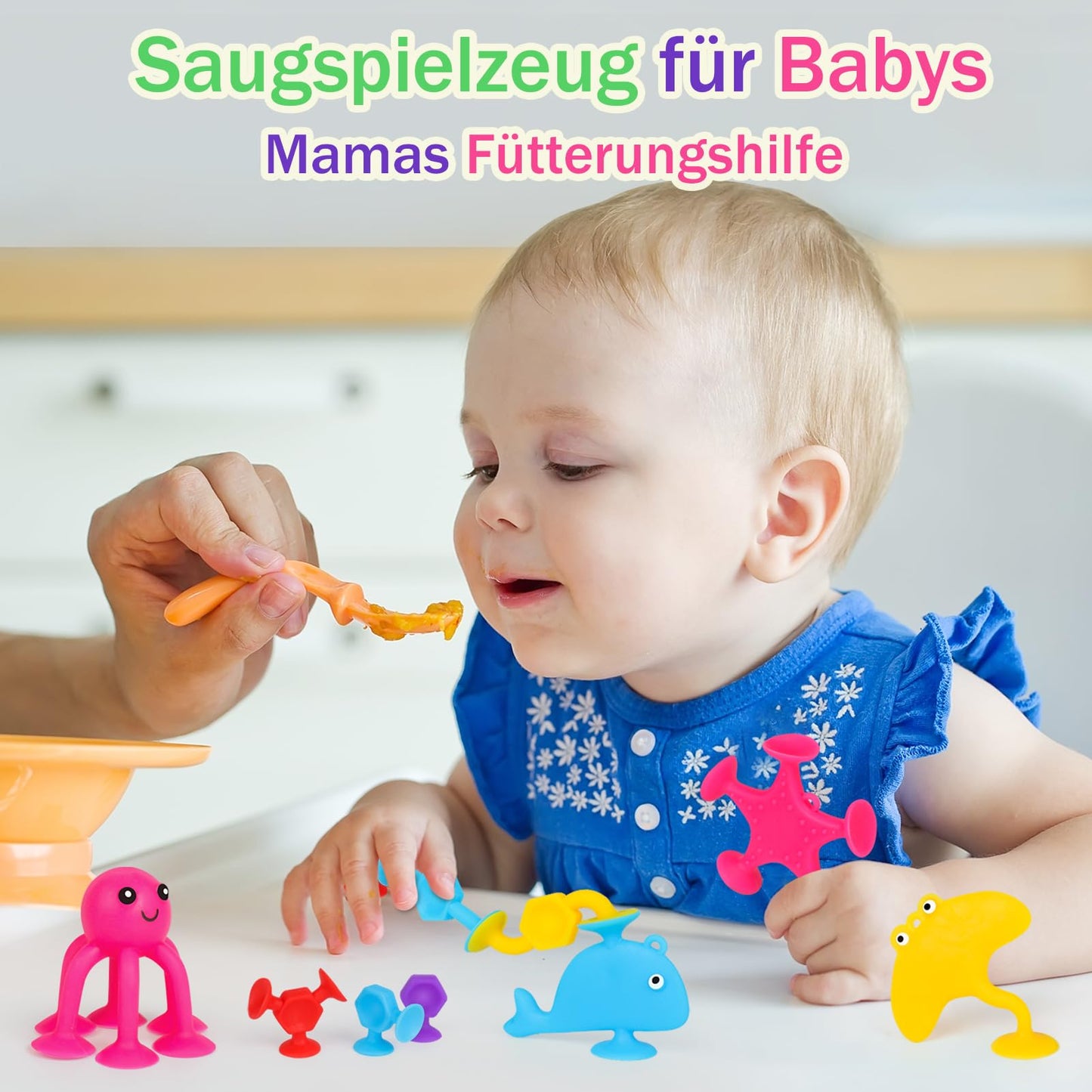 Suction cup toy, 50 pieces sensory silicone building blocks suction toy, bath toy for babies from 3 years with dinosaur egg storage, children stress relief gift for 4 5 6 year old boys and girls.
