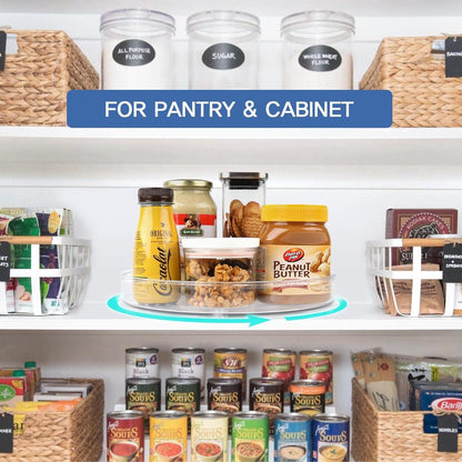 2 pieces Turntable Fridge Organizer Lazy Susan (23.5cm&27cm), 360° Rotating Kitchen Organizer Rotating Spice Rack for Spice Pantry Cabinet Bathroom Dresser. (Transparent)