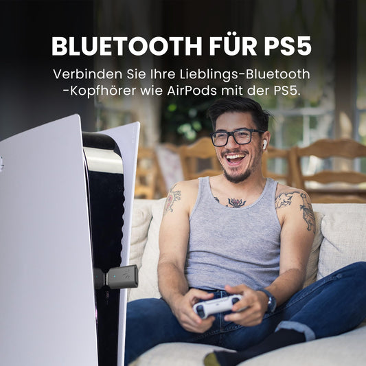 Avantree C81-Gaming - USB-C Bluetooth 5.3 audio adapter for PS5, Qualcomm chip, aptX Adaptive & HD, premium sound, compatible with AirPods, Bose headphones & more.