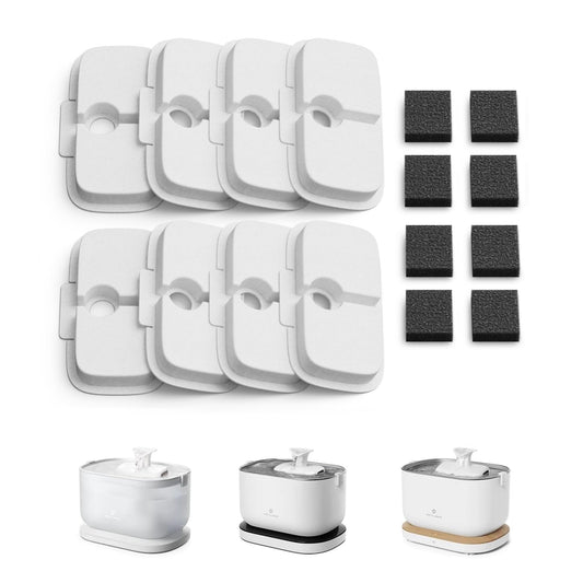 PETLIBRO 8-Pack Filter for Dockstream Cat Fountain for PLWF005, PLWF115, PLWF105, 4-month Set PETLIBRO Fountain Filter Replacement for Cat Drinking Fountain.