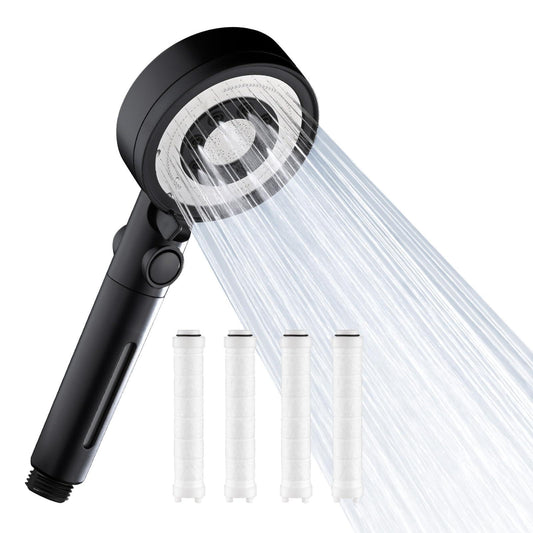 Nafall High Pressure Shower Head with Filter, 5 Modes Shower Head with Filter, Water Saving Shower Head for Heavy Metals, Hard Water, Residual Chlorine, Bacteria, Chrome.