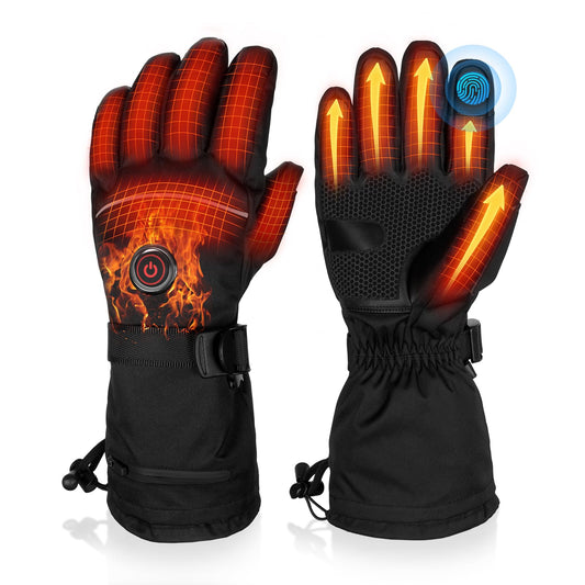MRAWARM Heated USB Rechargeable Gloves, 5V 6000mAh, 3 Heating Levels Waterproof Touchscreen for Men Women Winter Sports (M) (2024Gloves-M)