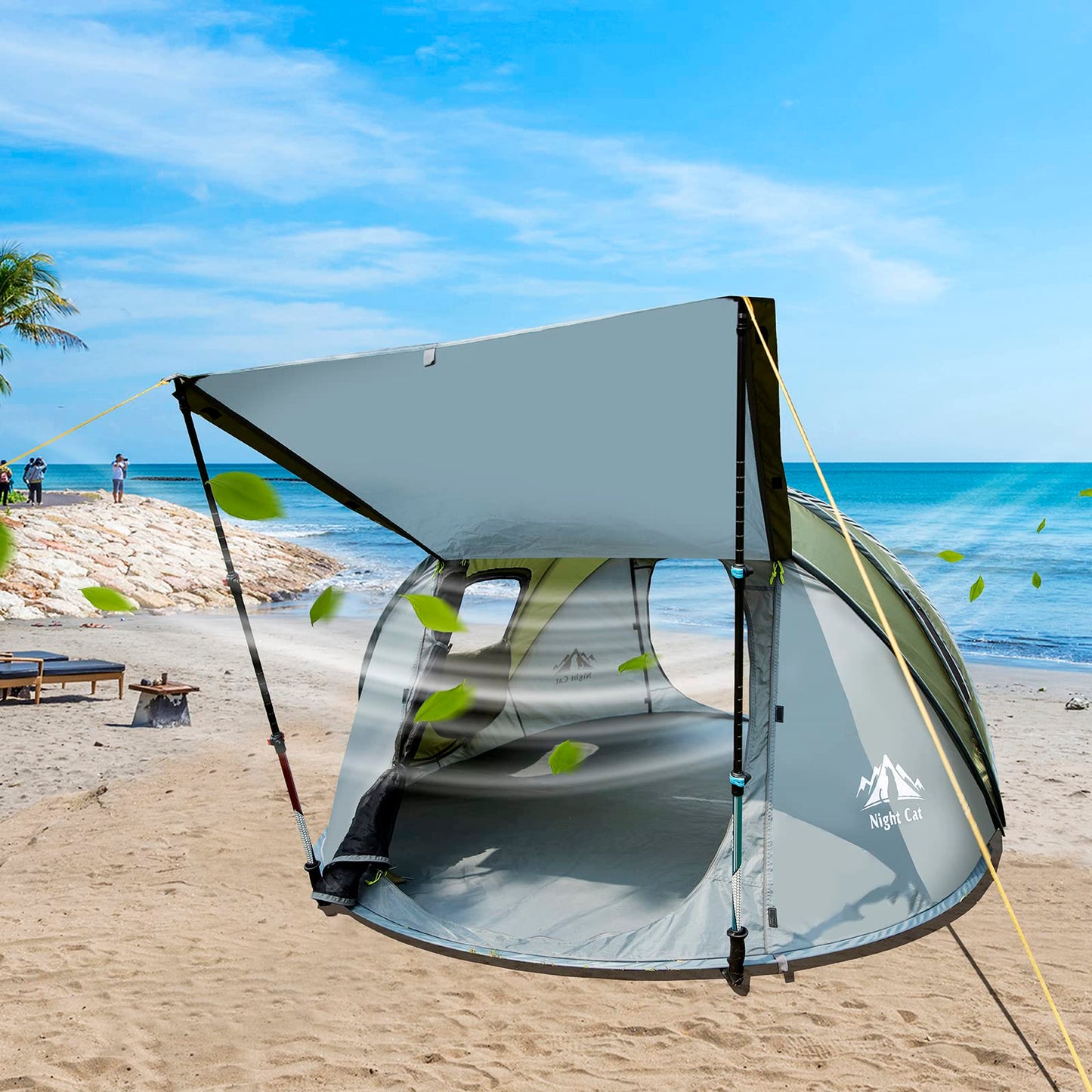 Night Cat 4-Person Waterproof Backpacking Tent: Camping tent for outdoor sports, picnicking, hiking, and traveling.