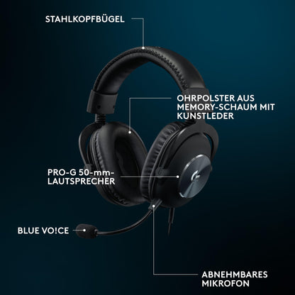 Logitech G Pro X SE Wired Gaming Headset with Microphone: Detachable microphone, DTS Headphone:X 7.1, USB DAC included, for PC, Xbox One, Xbox Series X|S, PS5, PS4 - Black