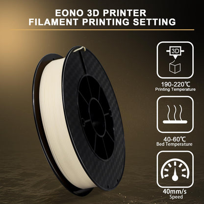 Filament Eono PVA Filament 1.75mm 3D Printer Filament Water-Soluble PVA 500g (1.1 lbs) used as a support material, cream white natural