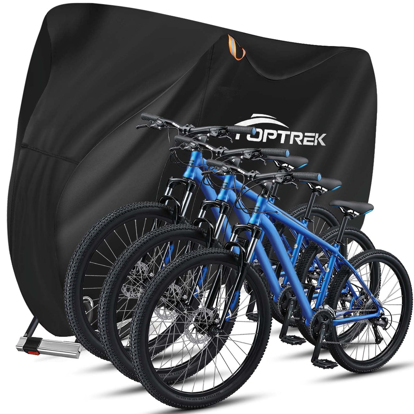 Toptrek bike cover for 3 bikes 210D with seam tape Oxford fabric Waterproof High quality bike garage Outdoor 220 x 120 x 110 cm Tear resistance Sun protection Bike cover with bag