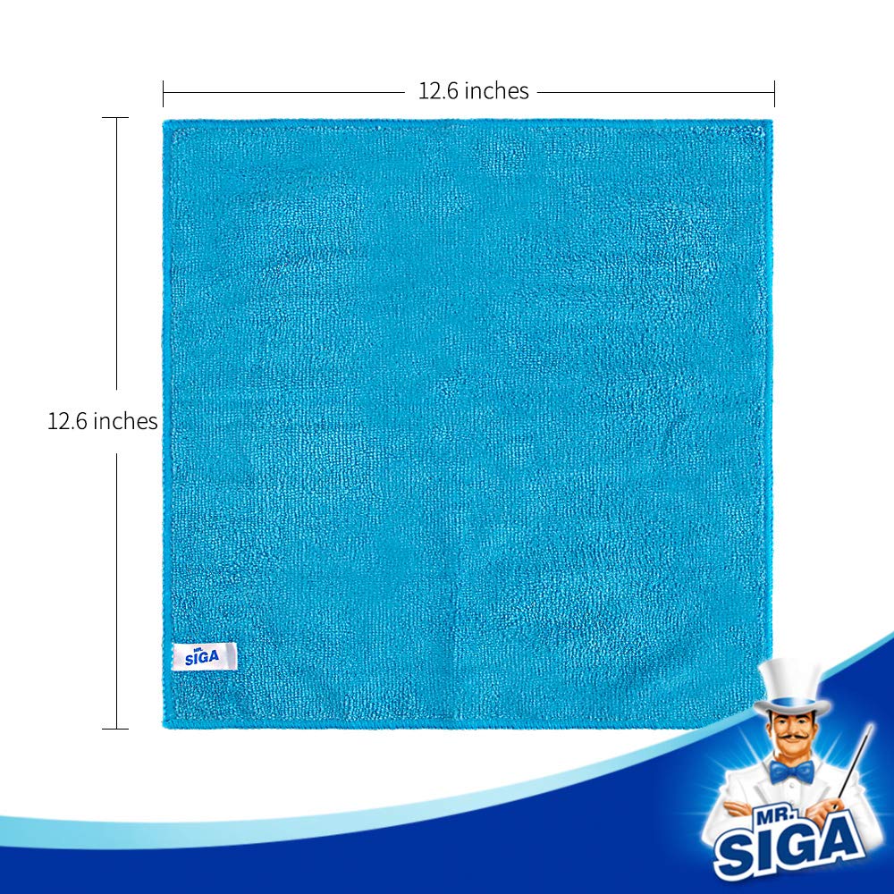 MR. SIGA Microfiber Cleaning Cloths Rags Window Cloth Microfiber Towels Dish Towels, 20 pieces, 32 x 32 cm.