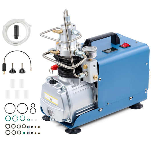 CREWORKS PCP Compressor 300bar Air Compressor 4500PSI High Pressure Pump 1800W Compressor High Pressure 30Mpa Dive Compressor Manual Stop for Paintball Air Rifle PCP Gun Air Pistol Diving Cylinder