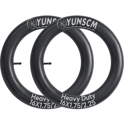 YunSCM 2PCS 45/57-305 Thickened 16 inch Tube 16x1.75 16x1.95 16x2.10 16X2.125 16X2.25 AV32mm Valve Compatible with Road Bikes, Mountain Bikes, Electric Bikes 16 inch Bike Tube 16x1.75/1.95/2.10/2.25