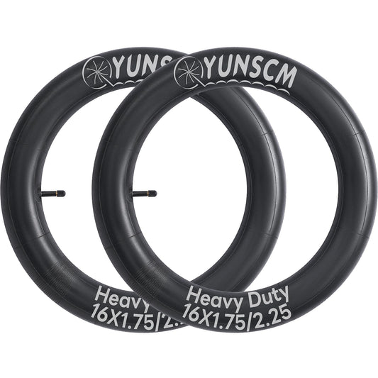 YunSCM 2PCS 45/57-305 Thickened 16 inch Tube 16x1.75 16x1.95 16x2.10 16X2.125 16X2.25 AV32mm Valve Compatible with Road Bikes, Mountain Bikes, Electric Bikes 16 inch Bike Tube 16x1.75/1.95/2.10/2.25