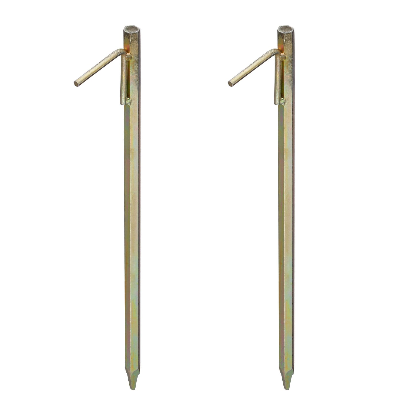 4 x XXL ground anchors, earth anchors for hard ground, 51cm, tent accessories, for driving in, galvanized steel, rock peg, yellow