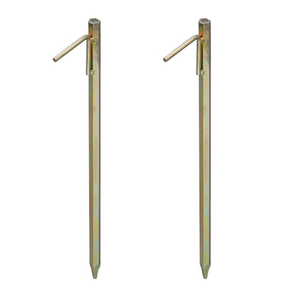 4 x XXL ground anchors, earth anchors for hard ground, 51cm, tent accessories, for driving in, galvanized steel, rock peg, yellow