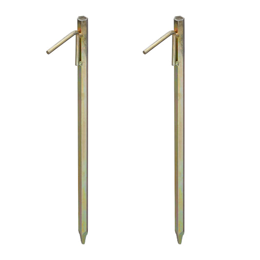 4 x XXL ground anchors, earth anchors for hard ground, 51cm, tent accessories, for driving in, galvanized steel, rock peg, yellow