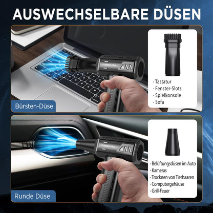 Air duster, 180,000 RPM, cordless, electric, 7500 mAh, rechargeable, brushless motor blower, 3-speed adjustable turbo fan duster for computer, car.