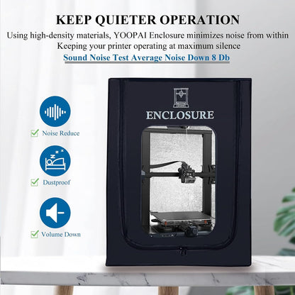 YOOPAI 3D Printer Enclosure for Creality Ender 3/ Ender 3 V2/ Ender 3 Pro/ Anycubic/ Elegoo 3D Printers and More, Fireproof & Dustproof Tent Constant Temperature 3D Printer Cover 550*650*750 mm.