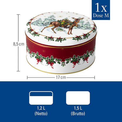 Villeroy & Boch - Winter Collage Accessory Cookie Jar Set of 3, Christmas Canisters, Cookie Tins, Christmas Tins, Christmas Cookie Tins, Tin Cans, Christmas Decor, Biscuit Tins, Metal
