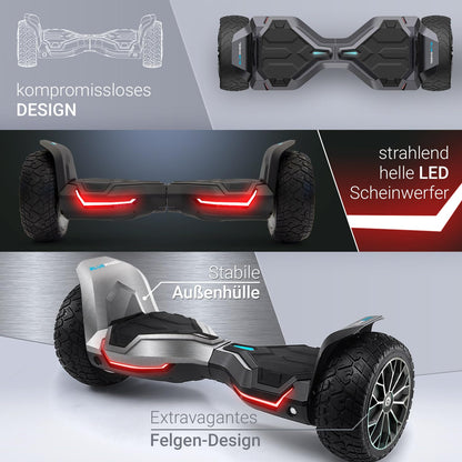8.5" Premium Offroad Hoverboard Bluewheel HX510 SUV German Quality Brand - Kids Safety Mode & App - Bluetooth - Strong Dual Motor - Electric Skateboard Self Balance Scooter