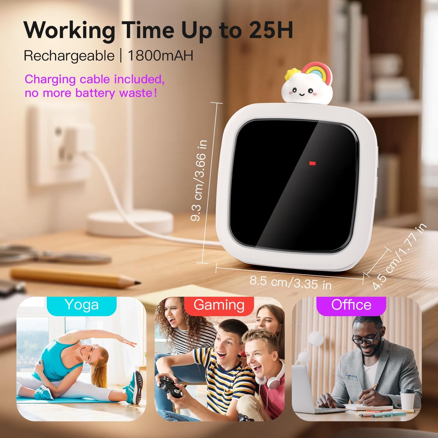 Yunbaoit Digital Visual Timer for Kids, Rechargeable Countdown Timer for 99 Minutes with 9 Optional DIY Colored Petal Display, Time Management Tool with Pause Function (3 Models)