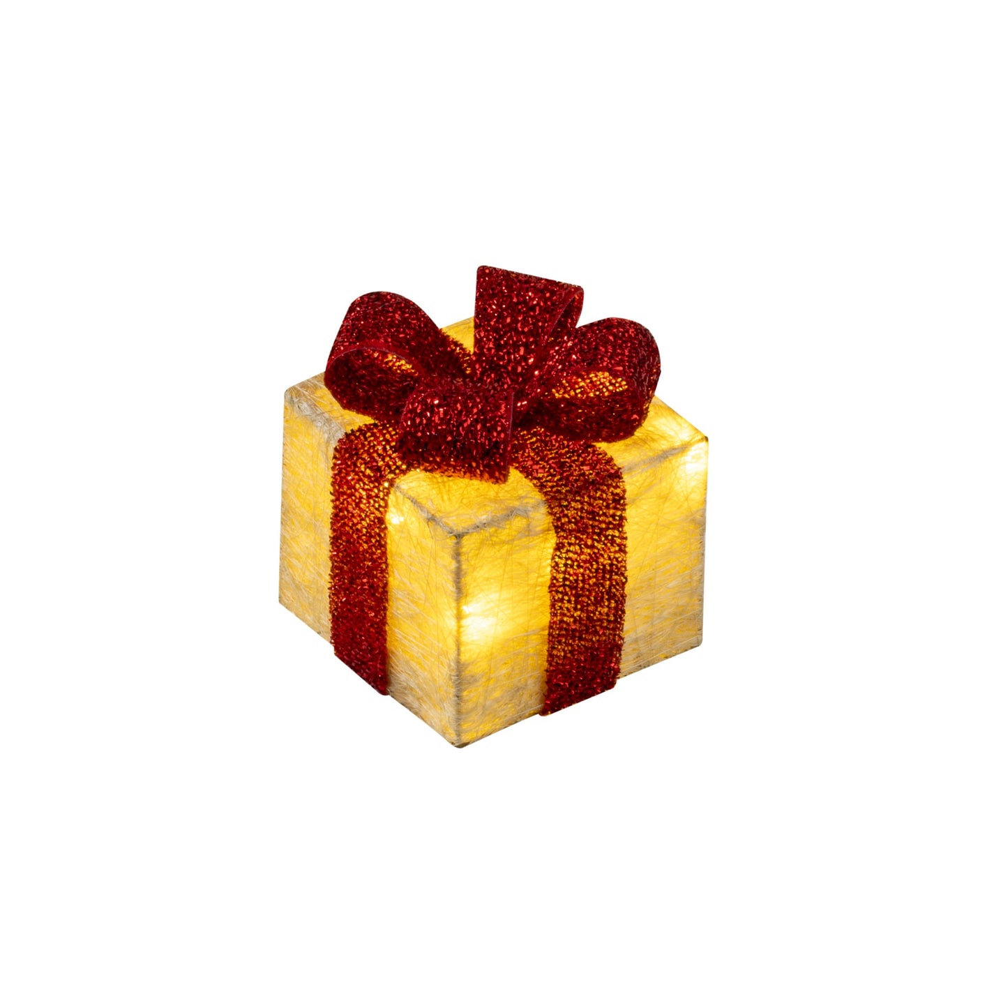 Bambelaa! 3er LED decorative gift light boxes with timer Christmas decoration illuminated Christmas decoration (Yellow)