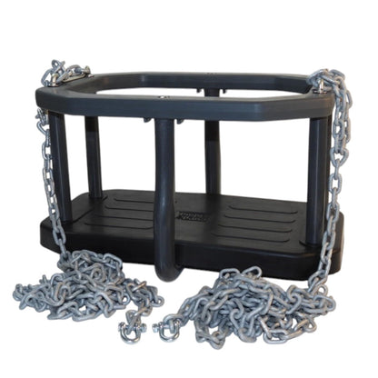 Rubber Baby Swing - Toddler Swing Seat with Chains 3m, Adjustable Height, For Garden & Indoor, Safe Kids Swing for children from 1 year old (black grey)