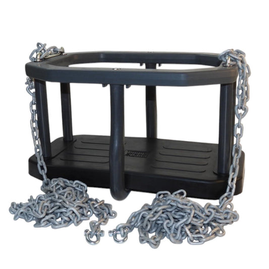 Rubber Baby Swing - Toddler Swing Seat with Chains 3m, Adjustable Height, For Garden & Indoor, Safe Kids Swing for children from 1 year old (black grey)