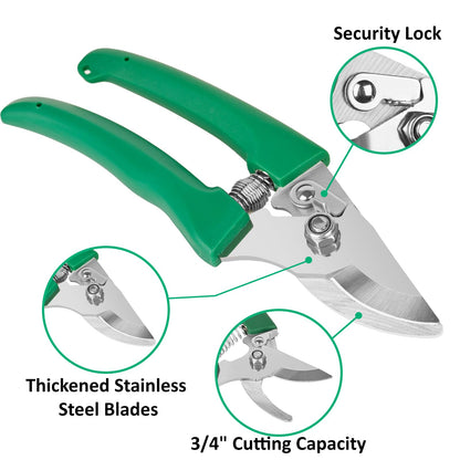 DUOJIN Garden Tool Set, 10 Piece Flower Garden Tool Set Gardening Hand Tool Gift Set, Garden Gifts for Women and Men, Including Pruning Shears and Storage Box, Garden Accessories