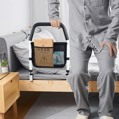 OUUTMEE bed rail fall protection for adults, bed rail made of carbon steel with storage bag, portable and foldable safety rail, for elderly, pregnant individuals.