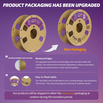 OVERTURE ASA Filament 1.75mm, 1kg spool (2.2lbs), Accuracy +/- 0.03mm, for 3D printers (Purple)