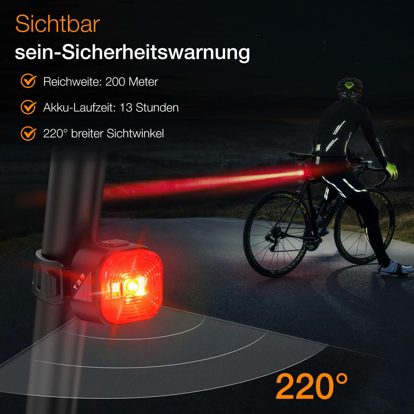 Tavaler Bike Light Set USB Rechargeable | StVZO Approved Bike Light Set | IPX5 Waterproof Bike Light Set LED | Front Bike Light | Rear Bike Light & Bike Tail Light