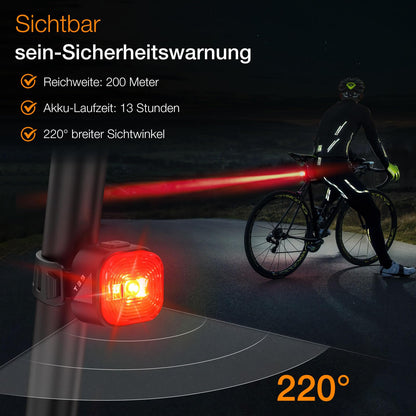 Tavaler Bike Light Set USB Rechargeable | StVZO Approved Bike Light Set | IPX5 Waterproof Bike Light Set LED | Front Bike Light | Rear Bike Light & Bike Tail Light