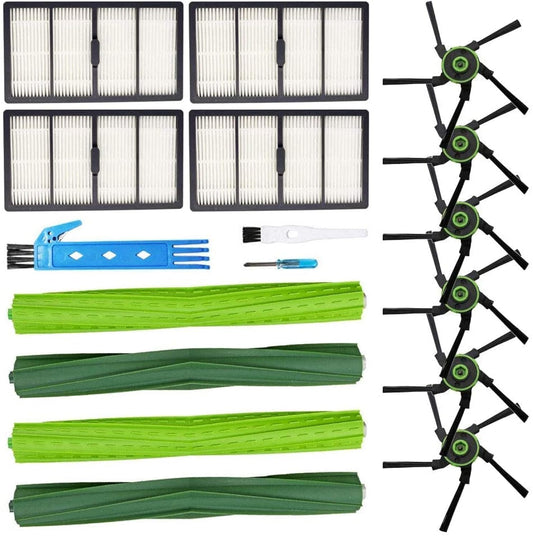 Replacement parts compatible with iRobot Roomba s9 (9150) s9+ s9 Plus (9550) Wi-Fi robot vacuum kits of the series (2 rubber brushes, 4 filters, 6 side brushes)