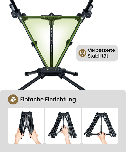 OneTigris TIGERBLADE camping chair high backrest foldable 170kg, folding camping chair light triangular frame, folding fishing chair with 2 side pockets, ultralight folding chair for outdoor, hiking (coyote brown)