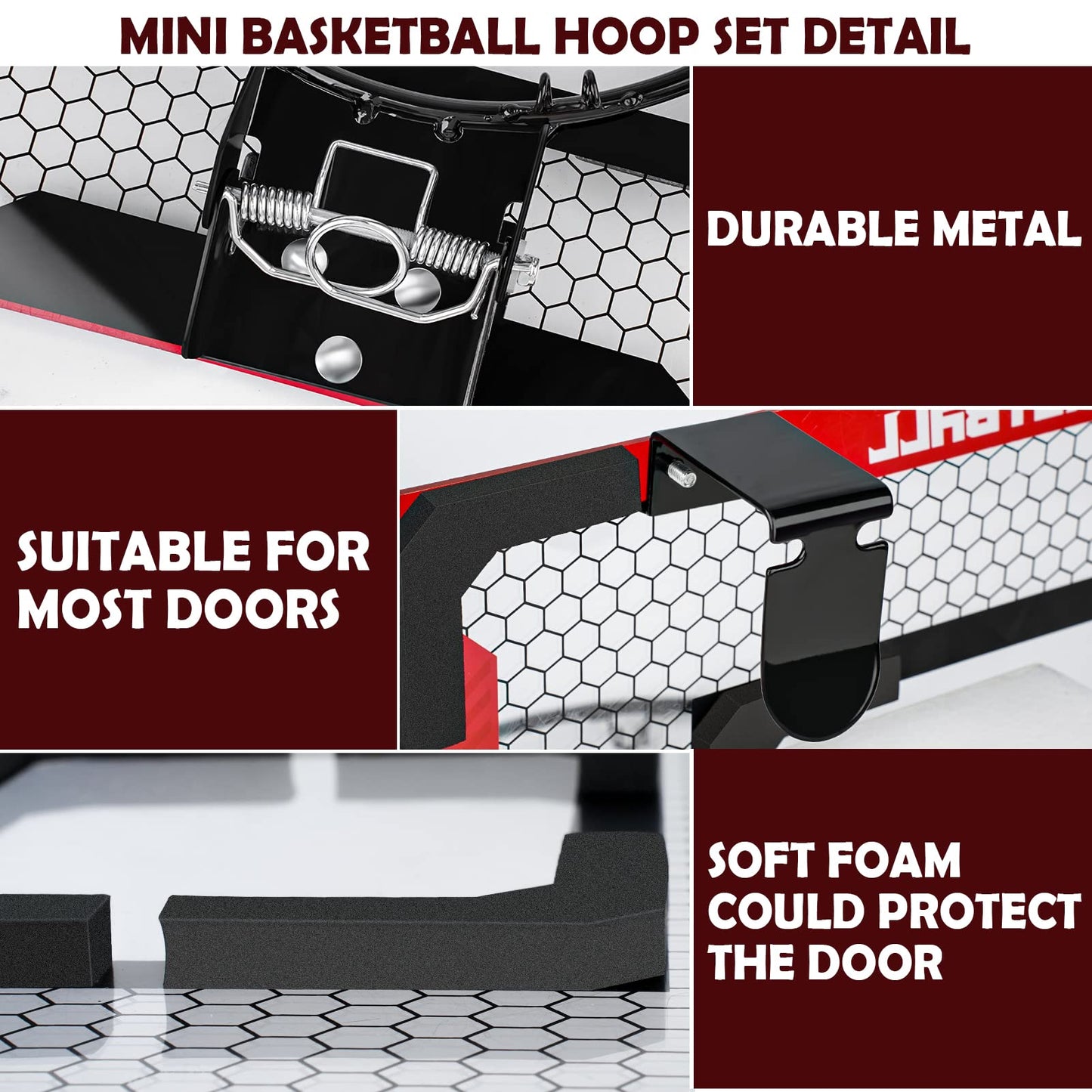 Indoor kids basketball hoop, gift for boys 6 8 10, mini basketball hoop room with 2 basketballs, sports toy basketball hoop set outdoor indoor