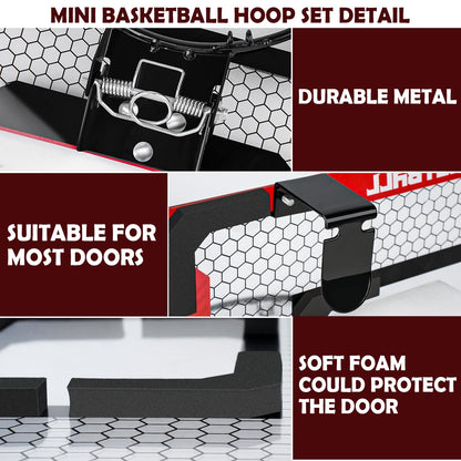 Indoor kids basketball hoop, gift for boys 6 8 10, mini basketball hoop room with 2 basketballs, sports toy basketball hoop set outdoor indoor